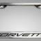American Car Craft C5 Corvette - License Plate Frame with CORVETTE Inlay, Brushed Stainless, Choose Inlay Color 032050