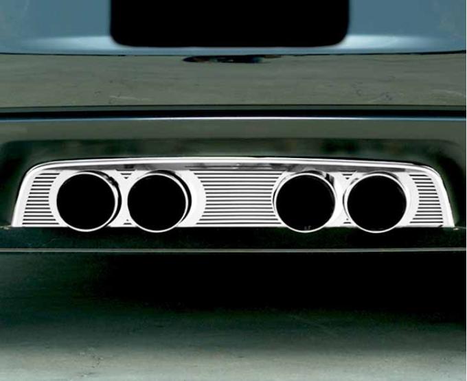 American Car Craft 2005-2013 C6 Corvette - Billet Style Exhaust Filler Panel for NPP Exhaust, Polished Stainless Steel 042127
