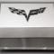American Car Craft 2005-2013 C6 Corvette - Deluxe Fuse Box Cover with Crossed Flags Emblem, Stainless Steel, Choose Color 043116