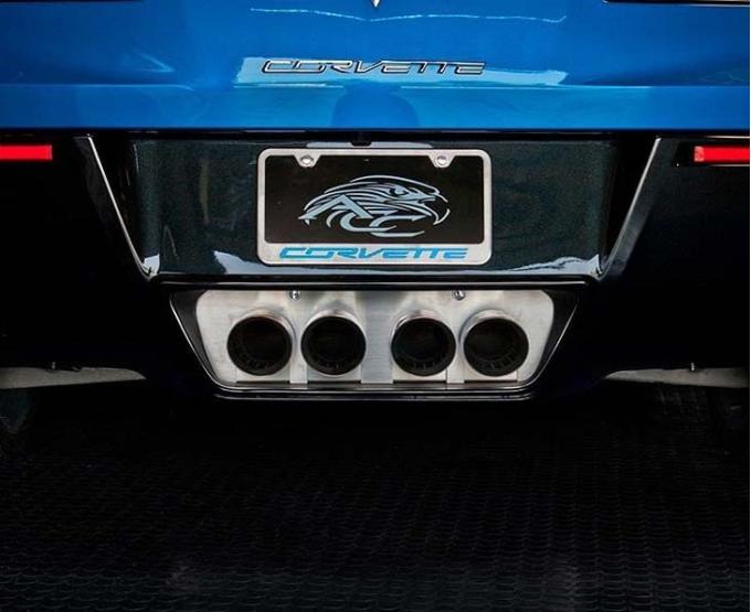 American Car Craft 2014-2019 C7 Corvette Stingray - Exhaust Filler Panel STANDARD Exhaust, Brushed Stainless Steel 052015