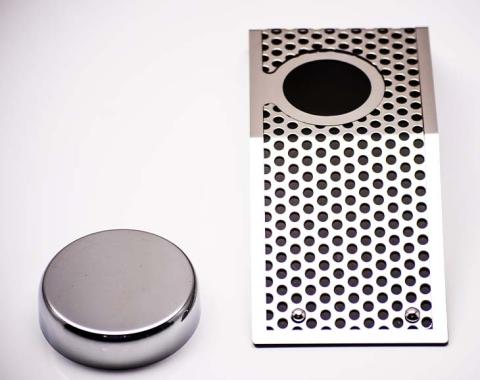 American Car Craft 2008-2013 C6/Z06/GS Corvette - Perforated Power Steering Reservoir Cover with cap, Stainless Steel 043120