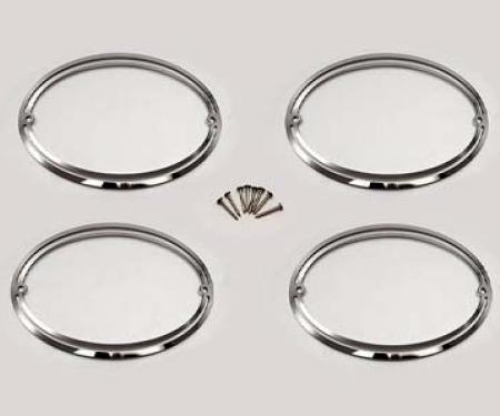 American Car Craft 1997-2004 C5/Z06 Corvette - Taillight Trim Rings 4Pc, Polished Finish 032053