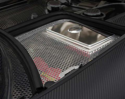 American Car Craft 1997-2004 C5/Z06 Corvette - Perforated Battery/Fuse Box Cover, Polished Stainless Steel 033011