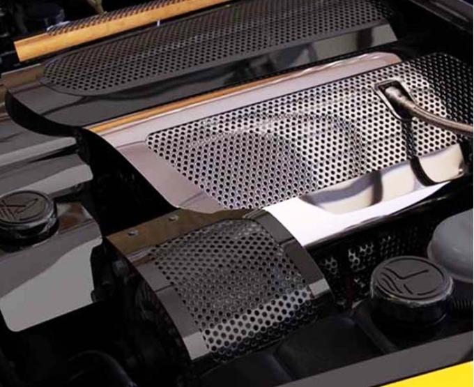 American Car Craft 2005-2007 C6 Corvette - Fuel Rail Covers Replacement Style, Stainless Steel 043104