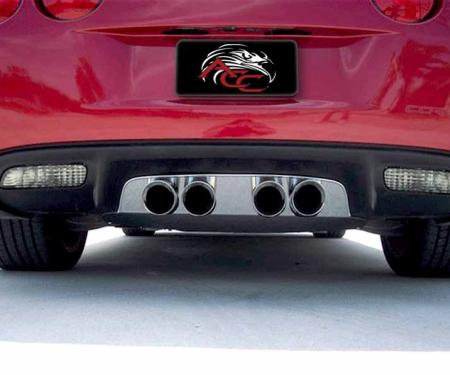 American Car Craft 2005-2013 C6 Corvette - Exhaust Filler Panel, Corsa 3.5 Quad Tips, Polished Stainless Steel 042007