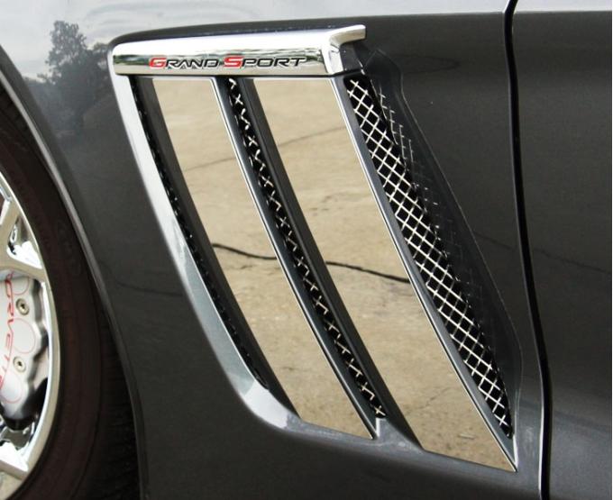 American Car Craft 2010-2013 Grand Sport Corvette - Fender Trim Plates 4Pc, Polished Stainless Steel 042084