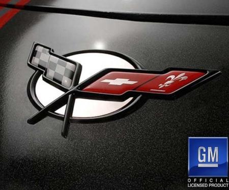 American Car Craft 1997-2004 C5/Z06 Corvette - Emblem Inserts Front and Rear 8Pc, Polished Stainless 032036