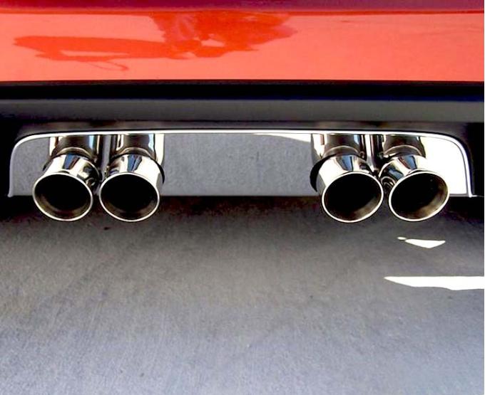 American Car Craft 2005-2013 C6 Corvette - Polished Exhaust Filler Panel, NPP Dual-Mode/Bi-Mode, Stainless Steel 042004