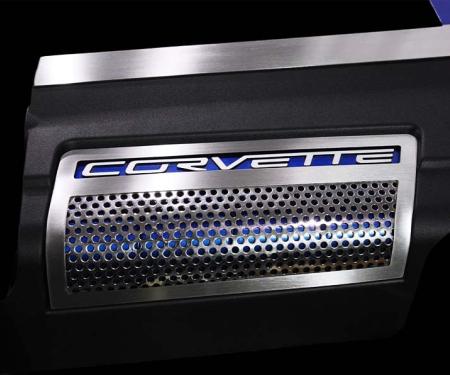 American Car Craft 2009-2013 Corvette ZR1 only - Engine Shroud Side Inserts 2Pc, Perforated Stainless 043071