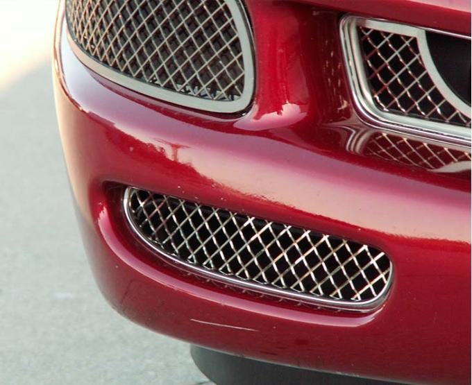 American Car Craft 1997-2004 C5/Z06 Corvette - Front Brake Vent Grilles Laser Mesh 2Pc, Polished Stainless Steel 032023
