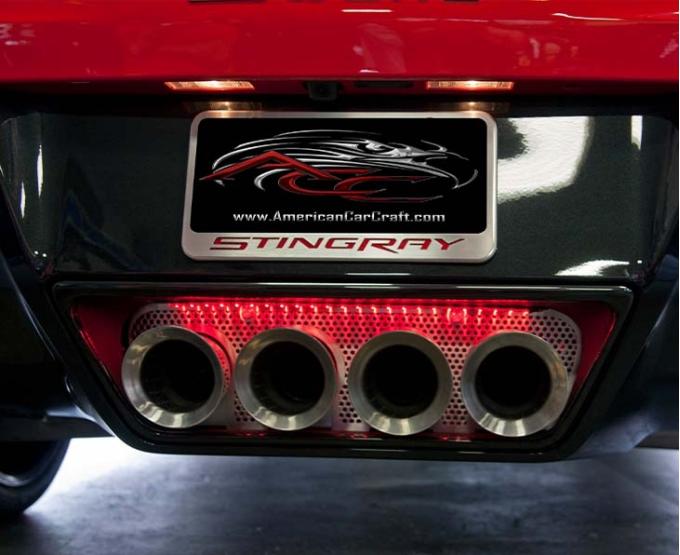 American Car Craft 2014-2019 C7/Z51/GS/Z06/ZR1 Corvette - Perforated Illuminated Exhaust Filler Panel for NPP/DualMode/BiMode 052018