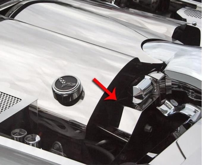 American Car Craft 2005-2007 C6 Corvette - Belt Tension Cover [Stand Alone], Polished Stainless Steel 043108
