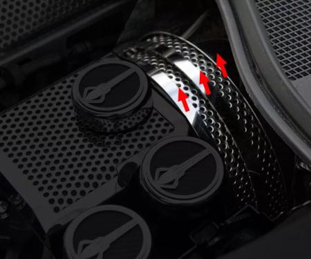 American Car Craft 2014-2019 C7 Z06/ZR1/Grand Sport - Brake Booster Cover Perforated 3Pc, Stainless Steel (Polished Finish) 053070