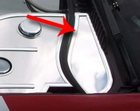 American Car Craft 1997-2004 C5/Z06 Corvette - Inner Fender Cover Extender Driver Side Only, Polished Stainless Steel 033022