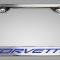 American Car Craft C5 Corvette - License Plate Frame with CORVETTE Inlay, Brushed Stainless, Choose Inlay Color 032050