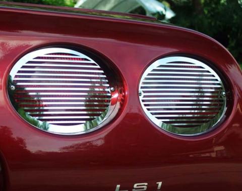 American Car Craft 1997-2004 C5/Z06 Corvette - Taillight Grilles Billet Style 4Pc, Stainless Steel 032045