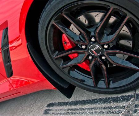 American Car Craft 2014-2019 C7 Z06 Corvette Stingray - Mud Guards Polished with Carbon Fiber BACKING, Stainless Steel Base (4 PC **Z06 ONLY**) 052090