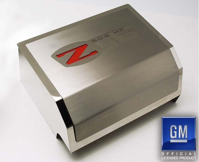 American Car Craft 2006-2013 Z06 Corvette - Fuse Box Cover with Z06 Logo, Brushed/Polished Stainless Steel 043130