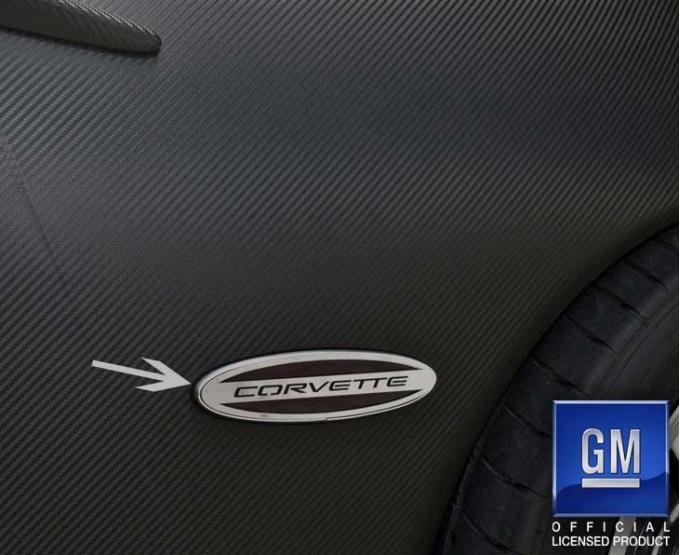 American Car Craft 1997-2004 C5/Z06 Corvette - Side Marker Trim Rear with Corvette Script 2Pc, Brushed Stainless Steel 032052