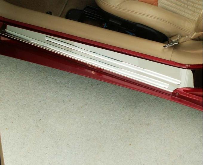 American Car Craft 1997-2004 C5/Z06 Corvette - Outer Door Sills with Chrome Ribs 2Pc, Polished Stainless Steel 031009