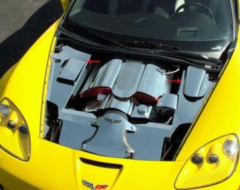 American Car Craft 2006-2013 Corvette Z06 only - Inner Fender Covers Polished 4Pc, Polished Stainless Steel 043018