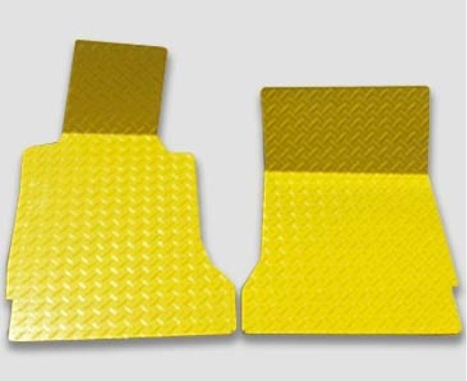 American Car Craft 1999-2004 C5/Z06 Corvette - Yellow Diamond Plate Aluminum Floor Mats 2Pc, Specify Year When Ordering 031005