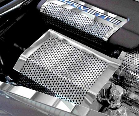 American Car Craft 2005-2013 C6 Corvette - Fuse Box Cover Perforated Style, Polished Stainless Steel 043062