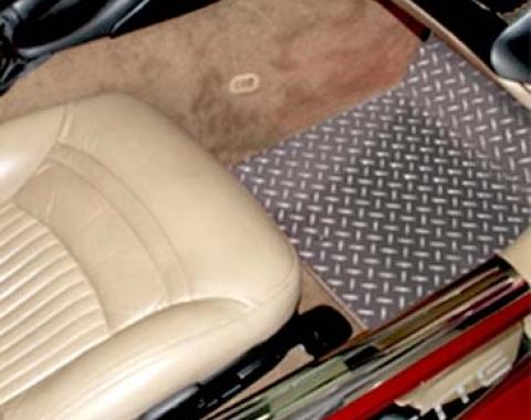 American Car Craft 1999-2004 C5/Z06 Corvette - Diamond Plate Floor Mats 2Pc specify year, Polished Aluminum 031001