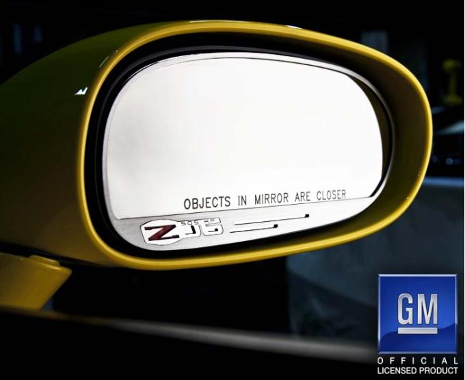 American Car Craft 2006-2013 Z06 Corvette - Side View Mirror Trim Z06 505hp Style 2Pc [Standard], Brushed Stainless 042112
