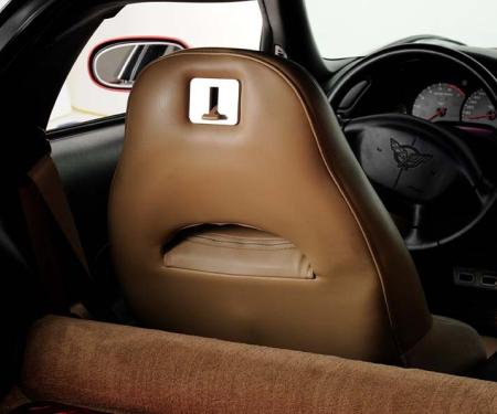 American Car Craft 1997-2004 C5/Z06/ZR1/GS Corvette - Seat Lever Trim Plate 2Pc, Brushed Finished 031039
