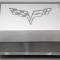 American Car Craft 2005-2013 C6 Corvette - Deluxe Fuse Box Cover with Crossed Flags Emblem, Stainless Steel, Choose Color 043116