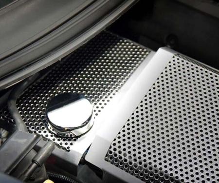 American Car Craft 2014-2019 Corvette Z06/ZR1/Z51/C7 Stingray - Perforated/Brushed Water Tank Cover, Stainless Steel 053063
