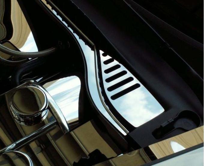 American Car Craft 2008-2013 C6/GS Corvette - Wiper Cowl Cover 2Pc, Polished Stainless Steel 043016
