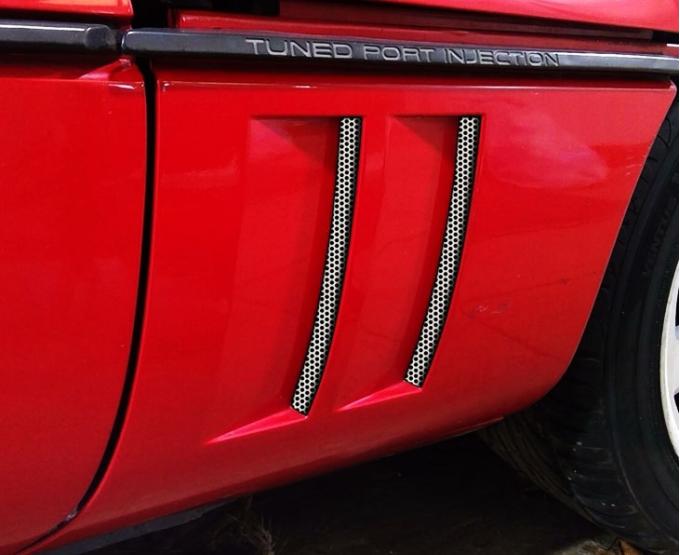 American Car Craft 1984-1990 C4 Corvette - Side Vent Grille Perforated 4Pc, Polished Finish 022002