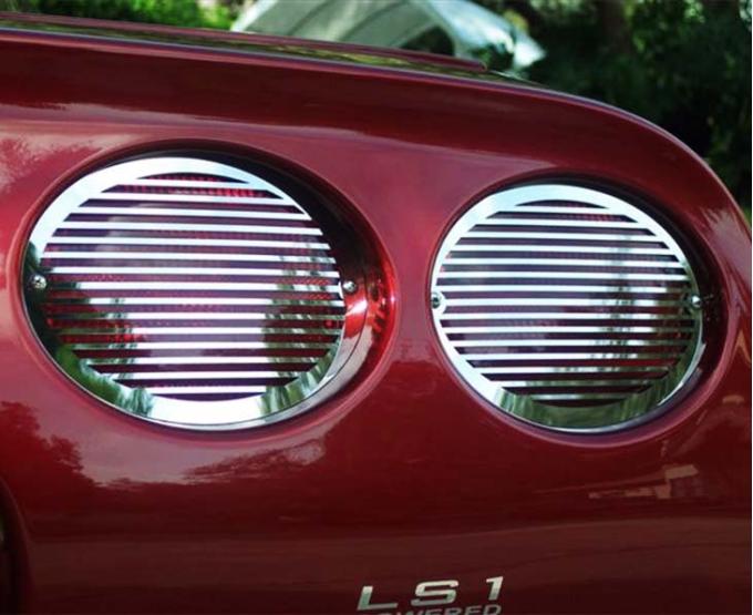 American Car Craft 1997-2004 C5/Z06 Corvette - Taillight Grilles Billet Style 4Pc, Stainless Steel 032045