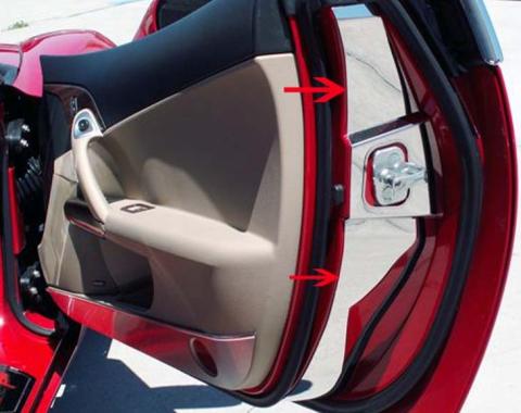 American Car Craft 2005-2013 C6 Corvette - Door Jamb Kit for Lambo Doors 2Pc, Polished Stainless Steel 041027
