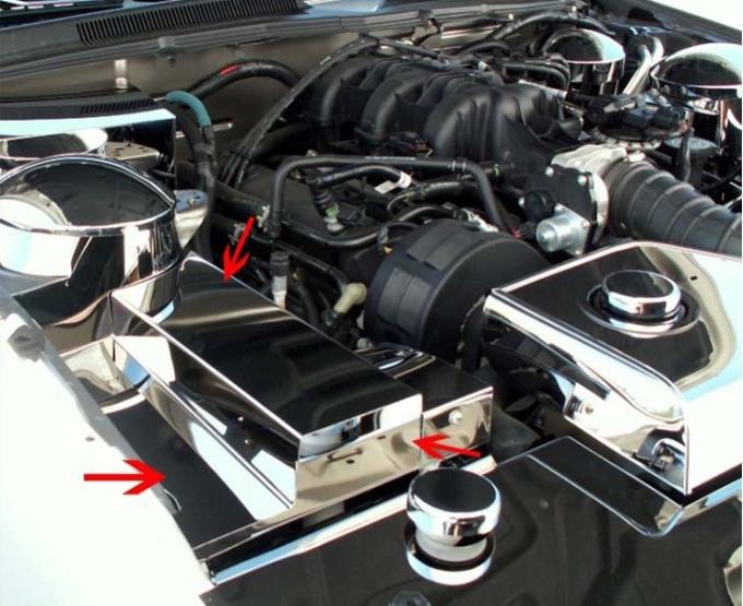 American Car Craft 2005-2009 Mustang V6/GT - Fuse Box Cover, Stand Alone, Polished Stainless Steel 273005