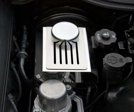 American Car Craft 2014-2019 Z06/Z51/ZR1/C7- Brake Master Cylinder Cover with Ribbed Slots AUTO Trans., Polished Stainless, Choose Color 053052