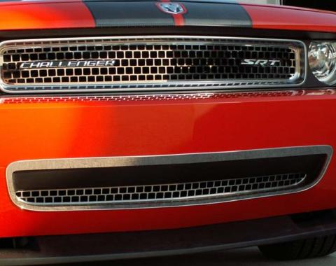 American Car Craft 2008-2010 Challenger - Grille Overlay Style Lower, Brushed Stainless Steel 152015