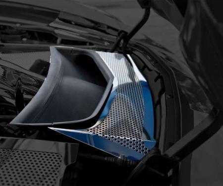 American Car Craft 2014-2019 Corvette Z06/Z51/C7 Stingray - Vent Tube Cover, Stainless Steel (Perforated) 053042-PERF