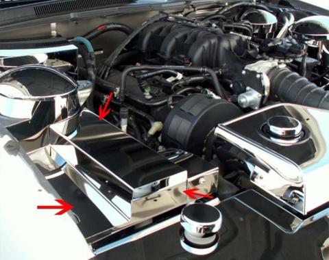 American Car Craft 2005-2009 Mustang V6/GT - Fuse Box Cover, Stand Alone, Polished Stainless Steel 273005