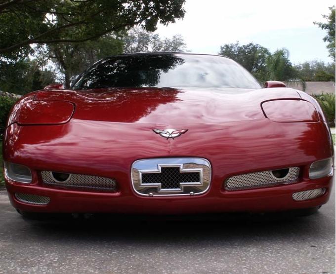 American Car Craft 1997-2004 C5/Z06 Corvette - Fog Light Grille 2Pc, Perforated Stainless Steel 032018