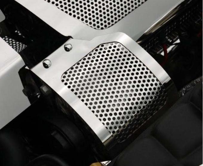 American Car Craft 2005-2013 C6/Z06/GS Corvette - Alternator Cover, Perforated Stainless Steel 043054
