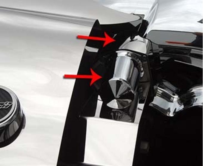 American Car Craft 2005-2007 C6 Corvette - Throttle Body Motor Cover 2Pc, Polished Stainless & Chrome 043109