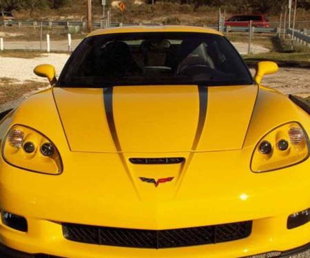 American Car Craft 2005-2013 C6 Corvette - Hood Graphic Fade 2Pc, Premium Vinyl Graphic 042030