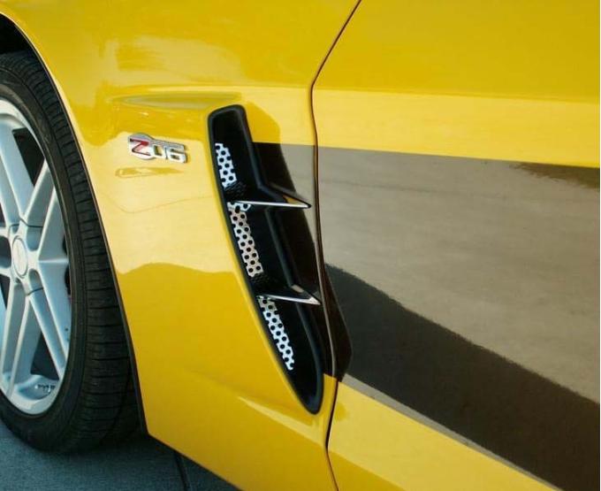 American Car Craft 2006-2013 Z06 Corvette - Vent Spears with Perforated Front Vents 6Pc, Polished Stainless 042051