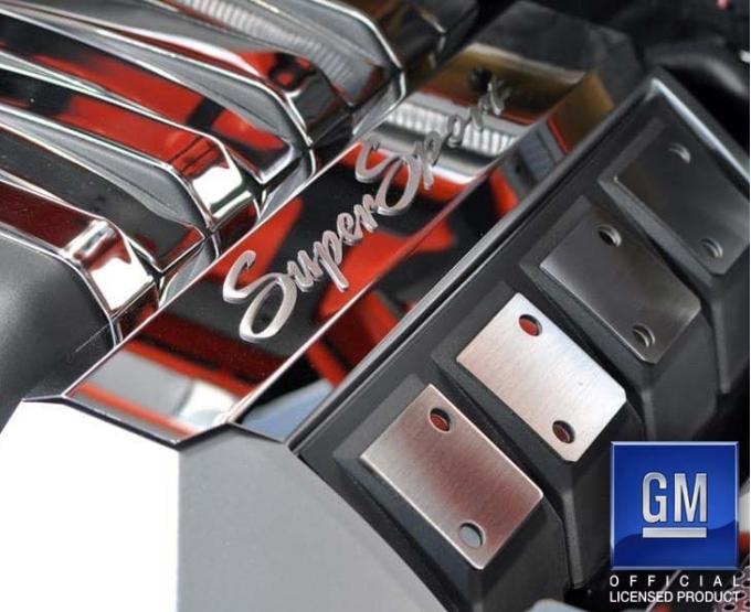 American Car Craft 2010-2015 Camaro SS - Super Sport Fuel Rail Cover Trim 2Pc, Polished Stainless Steel with Brushed Inlay 103008