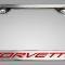 American Car Craft C5 Corvette - License Plate Frame with CORVETTE Inlay, Brushed Stainless, Choose Inlay Color 032050
