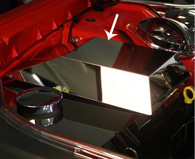 American Car Craft 2008-2014 Challenger 5.7/SRT8 6.1 - Fuse Box Cover, Polished Stainless Steel 153016