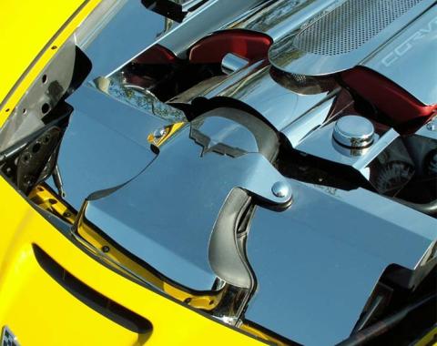 American Car Craft 2008-2013 C6 Corvette - Radiator Cover [2008-13], Polished Stainless Steel 043035